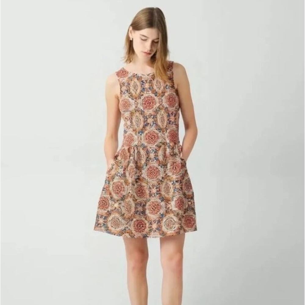 Women's Julian Taylor Sleeveless Sundress Multicolor Medallion Print Size 14